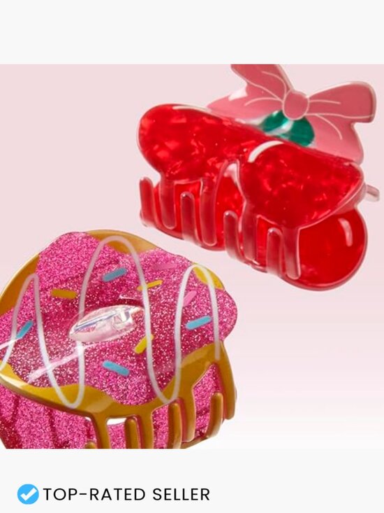 4pk Food-Themed Claw Clip Set Fun Acrylic Hair Clips for All Hair Types